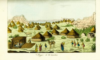 Landsbyen El Querebya (El Querebyn) under Funj Kingdom of Sennar, Sudan av Unbekannt