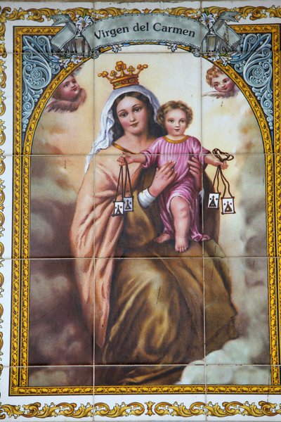 Virgen del Carmen mosaikk Malaga Spania av Unbekannt