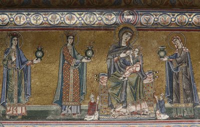 Jomfru- og barnemosaikk i Santa Maria i Trastevere-kirken, Roma, Italia av Unbekannt