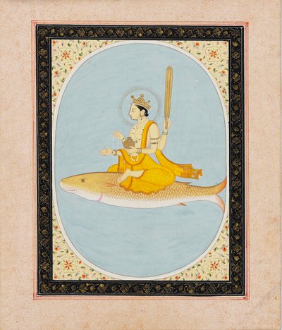 Vishnu som fiskeavataren, Matsya, 1805-1815 av Unbekannt