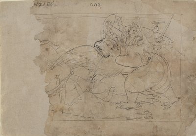 Vishnu på Garuda Slaying a Demon, midten av 1700-tallet. av Unbekannt
