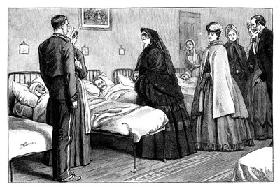 Dronning Victorias besøk på Netley Hospital, Hampshire, ca 1860-tallet av Unbekannt