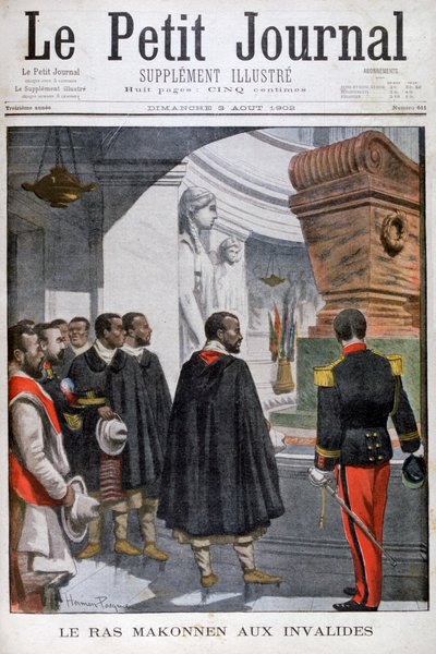 Besuch von Ras Makonnen in Les Invalides in Paris, 1902 von Unbekannt