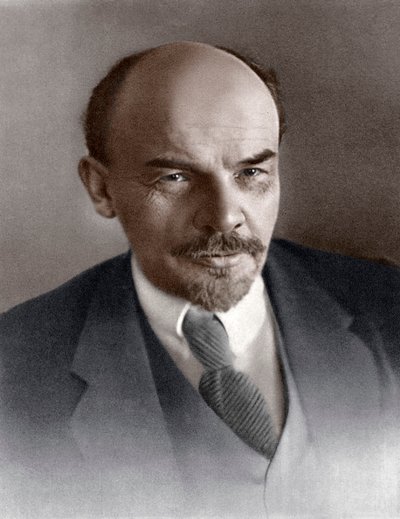 Vladimir Iljitsj Uljanov Lenin, russisk bolsjevikrevolusjonær, ca 1917 av Unbekannt