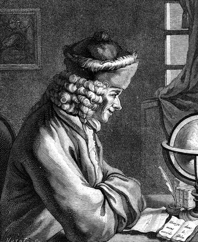 Voltaire , fransk forfatter, dramatiker, satiriker og bokstavmann fra 1700-tallet av Unbekannt