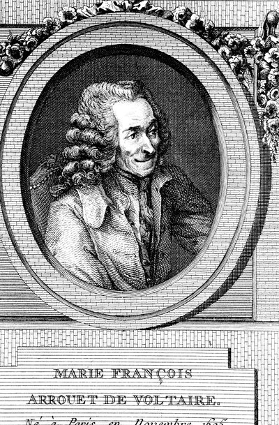 Voltaire , fransk forfatter, dramatiker, satiriker og bokstavmann fra 1700-tallet av Unbekannt