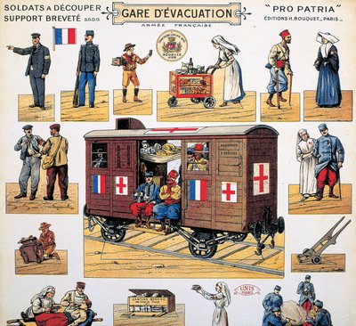 Røde Kors jernbanevogn fra første verdenskrig, ca 1916-1918 av Unbekannt