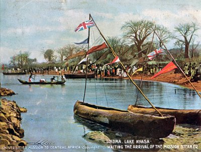 Venter på ankomsten til Mission Steamer, Likoma, Lake Nyasa, Afrika, 1904 av Unbekannt