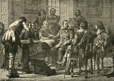 Wallenstein og Tilly holder et krigsråd, 1626, 1890. av Unbekannt