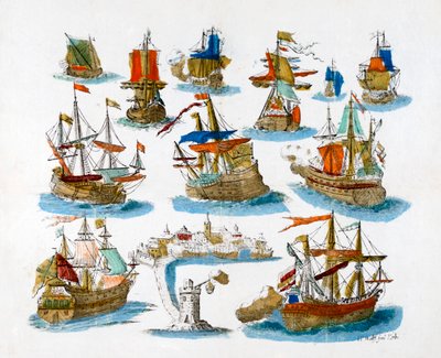 Krigsskip, 1700-tallet av Unbekannt