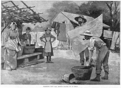 Vaskedag - Alle hender kalt inn for å hjelpe, 1889 av Unbekannt