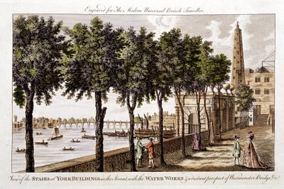 Vannverk ved York Buildings, Strand, leverte vann til London fra Themsen, 1790 av Unbekannt