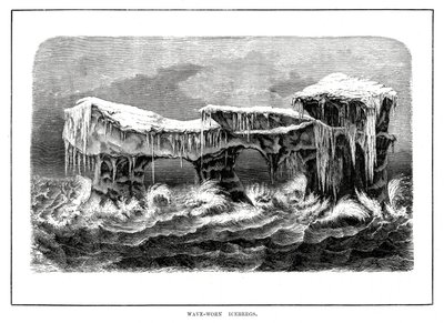 Bølgebårne isfjell, 1877 av Unbekannt
