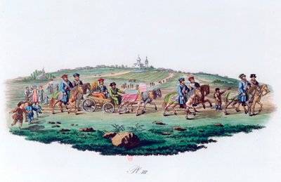 Bryllupsprosesjon, Russland, 1820 av Unbekannt