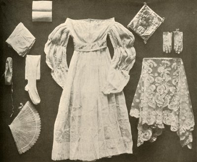 Bryllupsdrakt til frøken Sara Hayes, fra Philadelphia, c1750, 1937. av Unbekannt