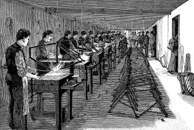 Sveising av sykkelrammer i en amerikansk fabrikk, 1900 av Unbekannt