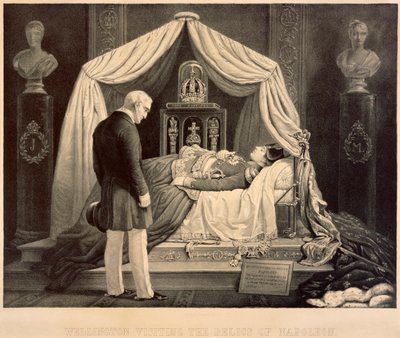 Wellington på besøk til Napoleons relikvier, 1800-tallet av Unbekannt