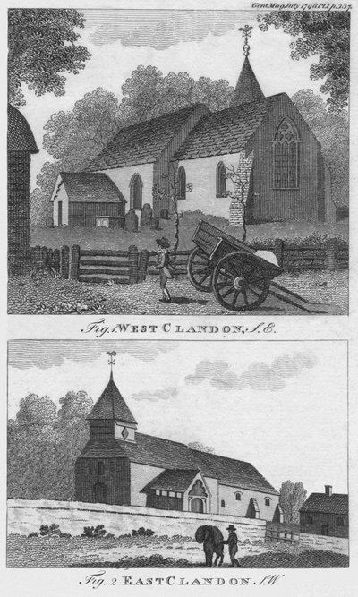 West Clandon og East Clandon, 1798. av Unbekannt