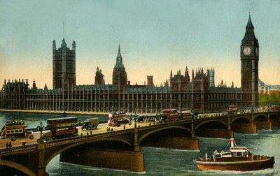 Westminster Bridge og Houses of Parliament, London, c1910. av Unbekannt