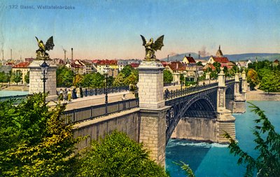 Wettstein Bridge, Basel, Sveits, c1936 av Unbekannt