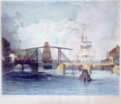 Whitby havn, Yorkshire, ved munningen av elven Esk, c1833 av Unbekannt