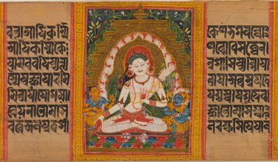 White Tara, Folio fra...Perfection of Wisdom Manuscript, tidlig på 1100-tallet. av Unbekannt