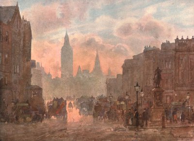 Whitehall fra Charing Cross, c1899, c1900. av Unbekannt