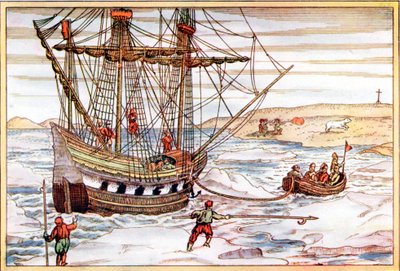 Willem Barents skip blant den arktiske isen, 1594-1597 av Unbekannt