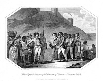 William Bligh, britisk sjøoffiser mottatt av guvernøren i Timor, 14. juni 1789 1802 av Unbekannt