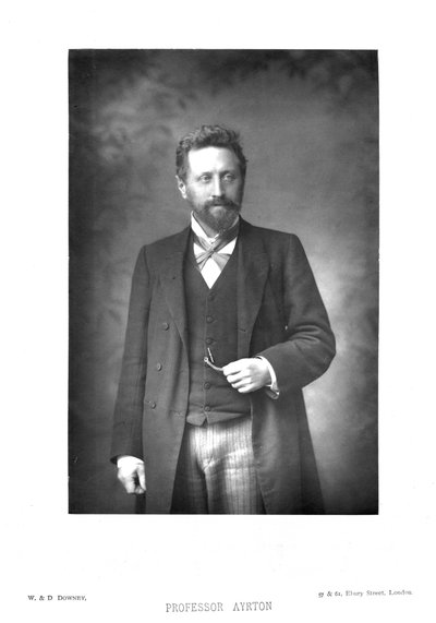 William Edward Ayrton 1847-1908, britisk fysiker, elektroingeniør og oppfinner, c1890 av Unbekannt