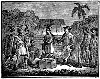 William Penn med indianere, engelsk Quaker-kolonist, 1830 av Unbekannt