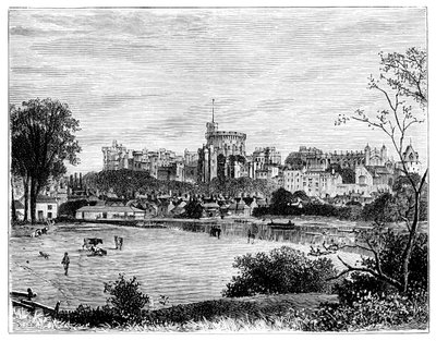 Windsor Castle fra Brocas Meadows, c1888 av Unbekannt