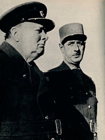 Winston Churchill og general De Gaulle, juni 1940, 1945. av Unbekannt