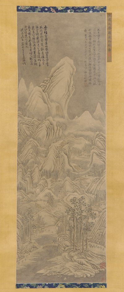 Vinterlandskap, Ming- eller Qing-dynastiet, 1500-1600-tallet. av Unbekannt