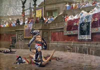 Med en snudd tommel, Pollice Verso, 1872 av Unbekannt