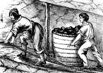 Kvinne og en gutt arbeider i en kullgruve, Bolton, Lancashire, 1848 av Unbekannt