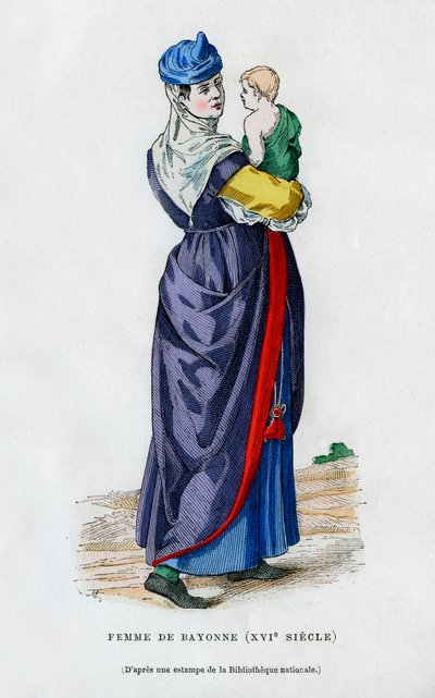 Kvinne fra Bayonne, Frankrike, 1500-tallet 1882-1884 av Unbekannt