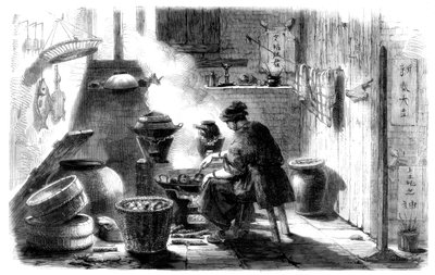 Kvinne forbereder kaker til det kinesiske nyttåret, 1861 av Unbekannt