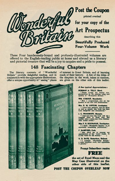 Wonderful Britain bokreklame, 1935 av Unbekannt