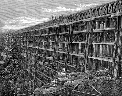 Trebukkbro på Union Pacific Railroad, Dale Creek, Wyoming, USA, 1869 av Unbekannt