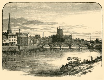 Worcester, fra Railway Bridge, 1898. av Unbekannt