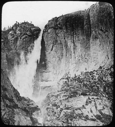 Yosemite Falls, Yosemite nasjonalpark, California, USA, slutten av 1800- eller begynnelsen av 1900-tallet av Unbekannt