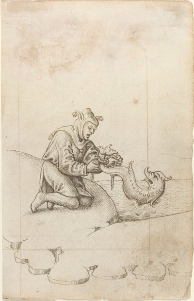 Du binder en delfin ved halen [fol. 17 recto], ca. 15121515. av Unbekannt