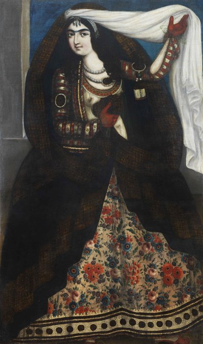 Ung kvinne iført chador, ca 1844-1850. av Unbekannt