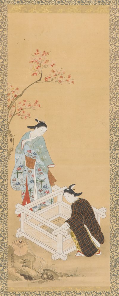 Ungdom og en jomfru nær en brønn, Edo-periode, 1615-1868. av Unbekannt