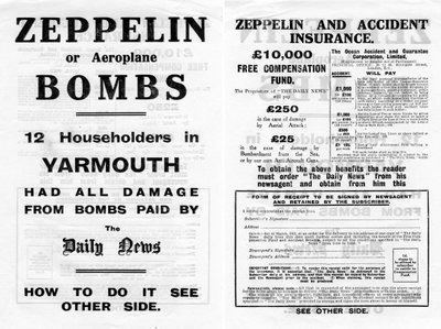Zeppelin- og ulykkesforsikringsannonse, 1910 av Unbekannt