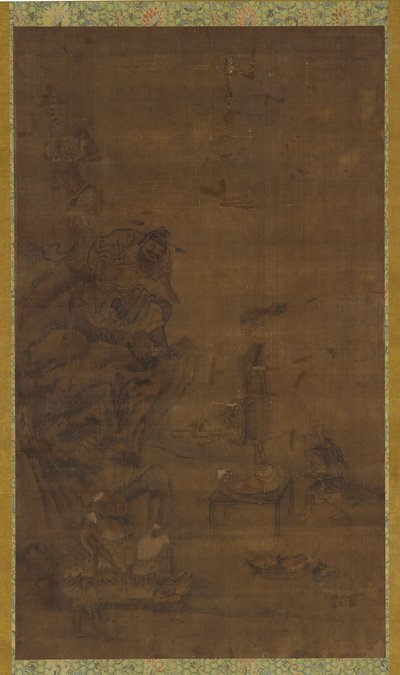 Zhong Kui temmer de fem pestilensene, 1500-1700-tallet. av Unbekannt