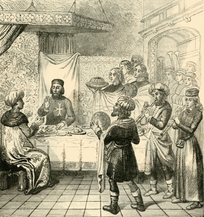 Zizim servering med stormesteren på Rhodos, 1890. av Unbekannt