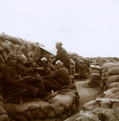 Zouave nær elven Yser, Nieuwpoort, Flandern, Belgia, c1914-c1918 av Unbekannt
