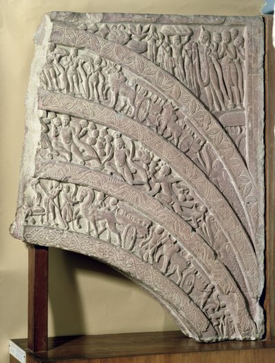 Architrave fra en port, rød sandstein, Mathura, UP, 2. århundre e.Kr av Unbekannt Unbekannt
